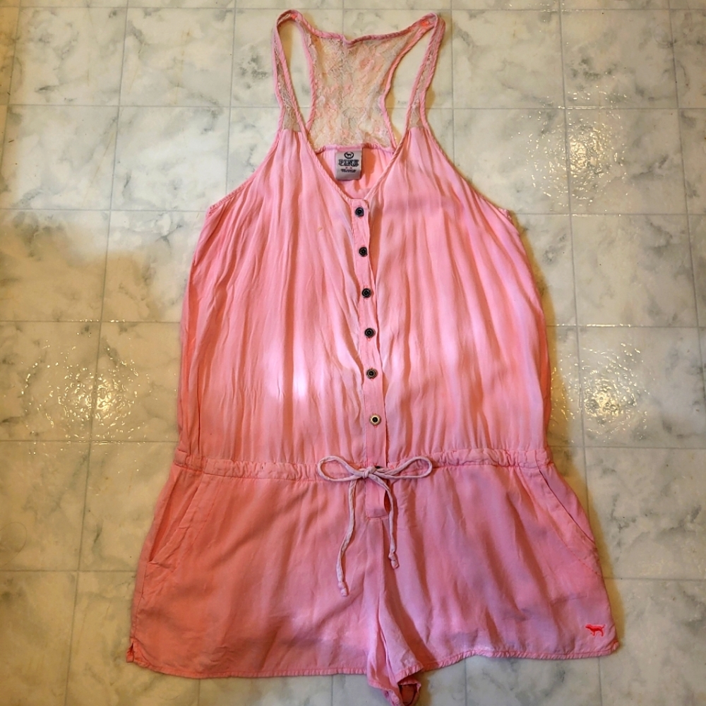 Victoria's Secret Pink lace romper jumpsuit size m